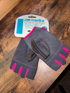 Marika Gray and Hot Pink Fingerless Workout Gloves